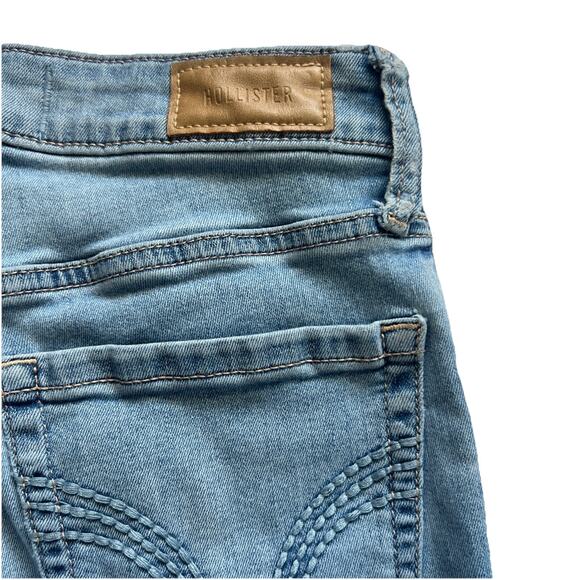 Hollister Jeans Womens 26 Short High Rise Flare Light Wash Retro Boho Fesrival - Picture 8 of 10